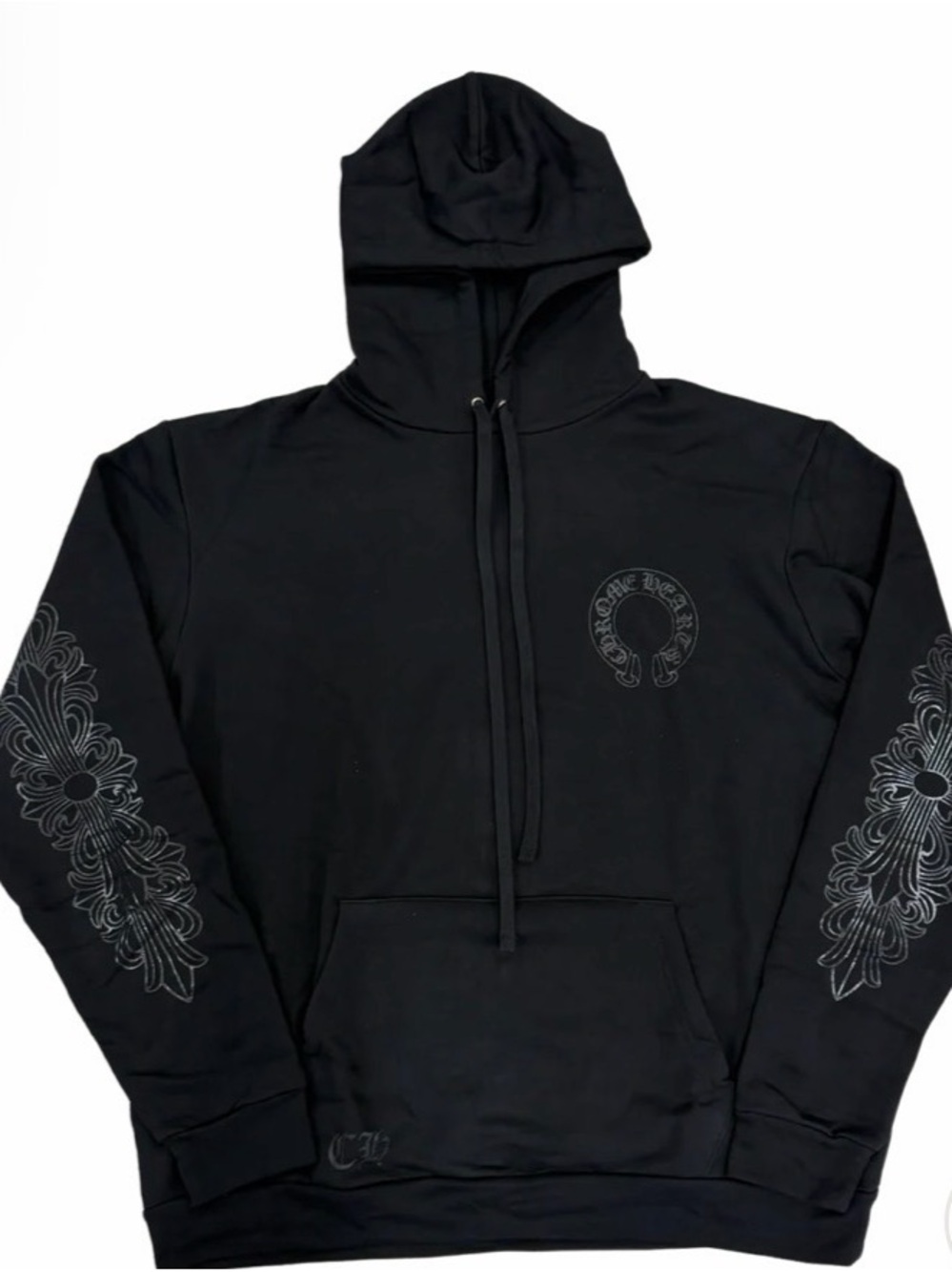 CHROME HEARTS 'BLACKED OUT' HORSESHOE LOGO HOODIE